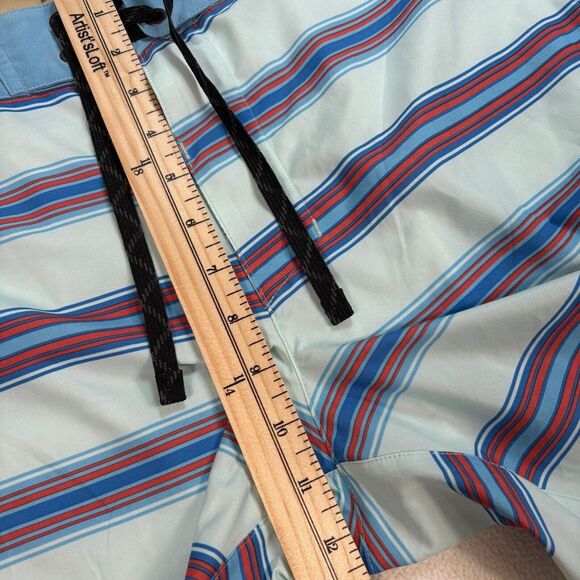 Patagonia Boardshorts Men's 34x9 Blue Stripe Swim Shorts Trunks Logo 86612 - Picture 10 of 15